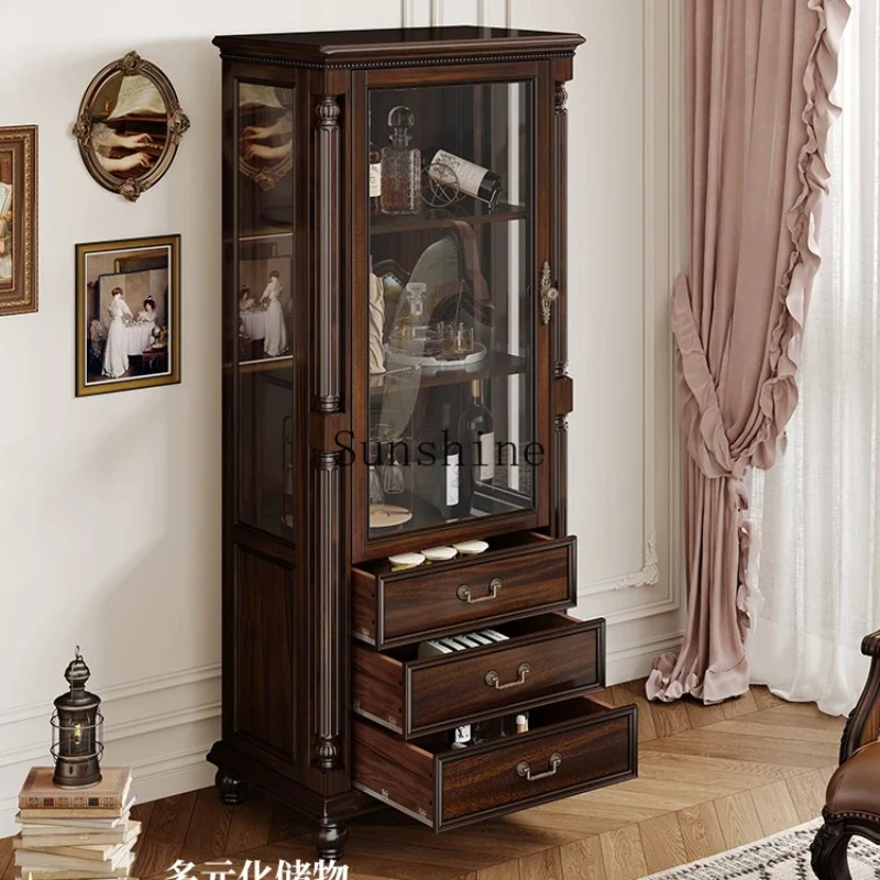 

All solid wood American retro rural storage locker home restaurant display