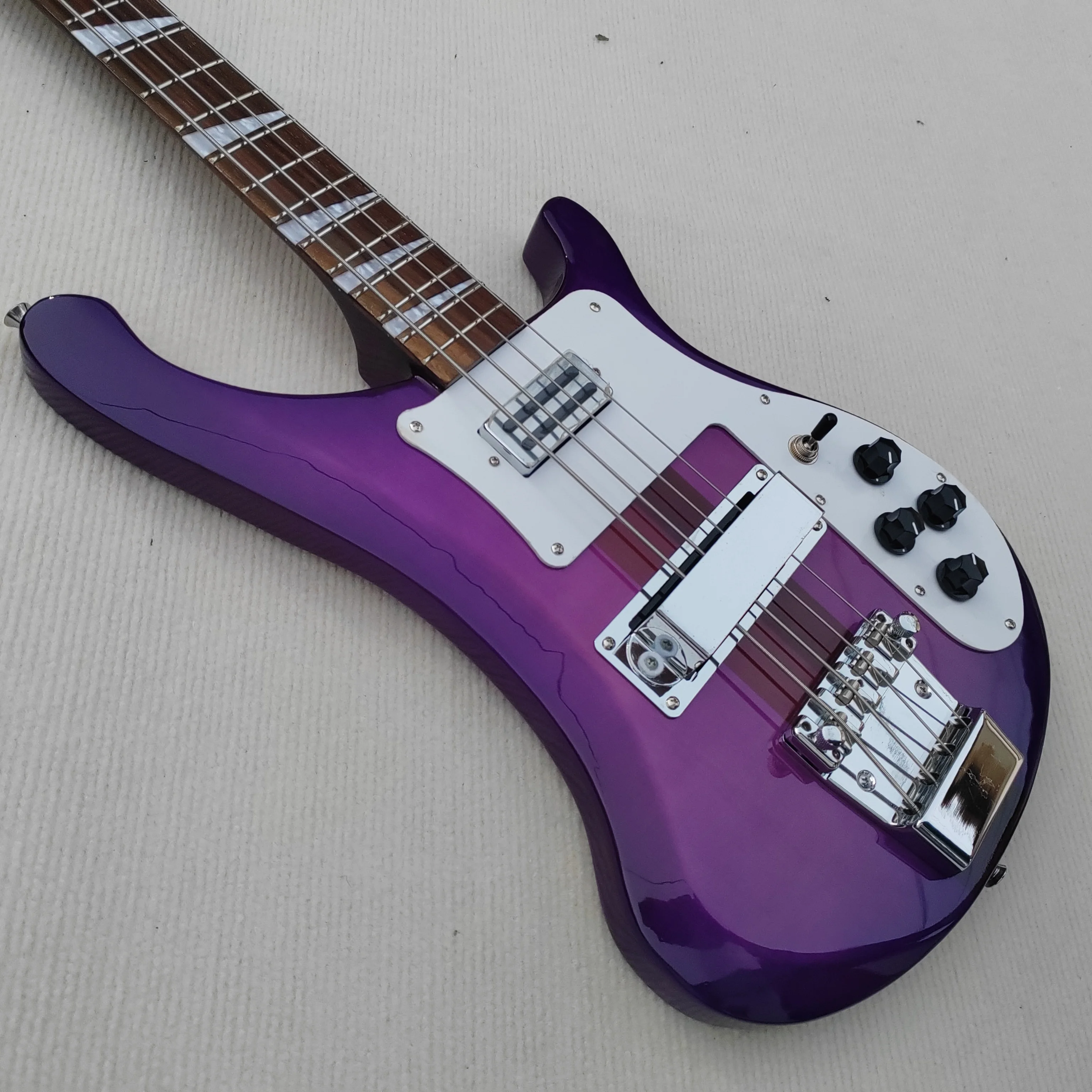 2026 Customizable Color Purple Painted Alien 4-String  Guitar with White Pickguard Unique Styling And Standard Specifications