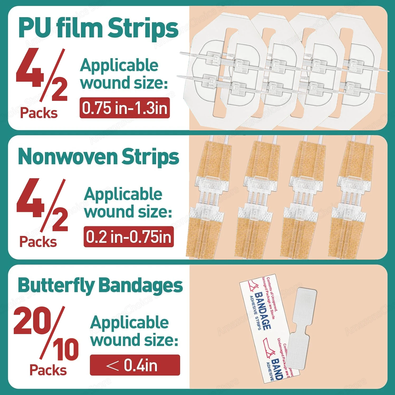 Sanke Rescue 14/28 Pack Wundverschlussstreifen Reißverschluss-Verband Notfall-Wundverschluss-Set Wundreparatur-Verschlussvorrichtung – Detail 11