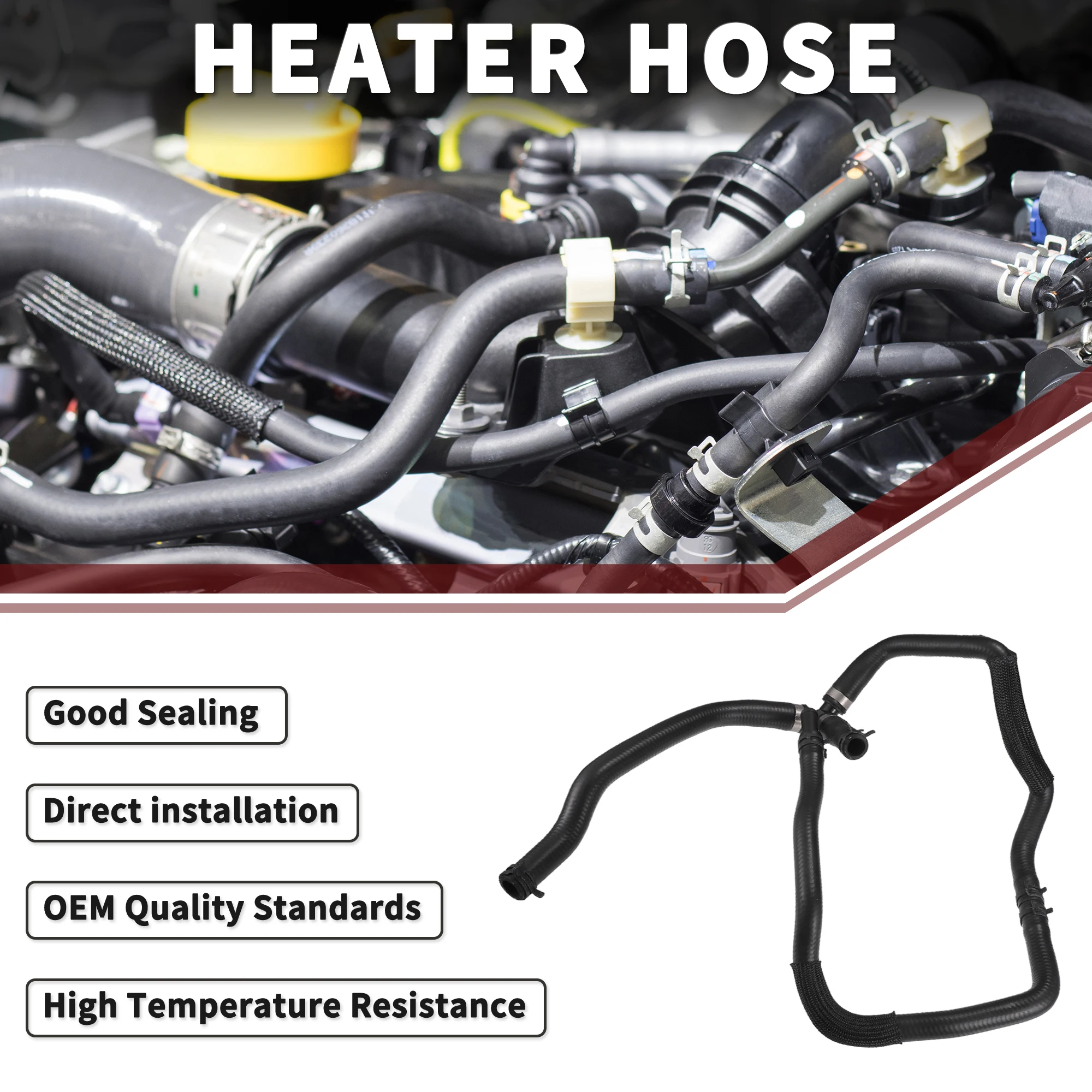 

UXCELL Heater Hose for Ford Fusion High Sealing No.DG9Z18472V | Engine Coolant Overflow Hose Black 1 Pcs for Lincoln MKZ