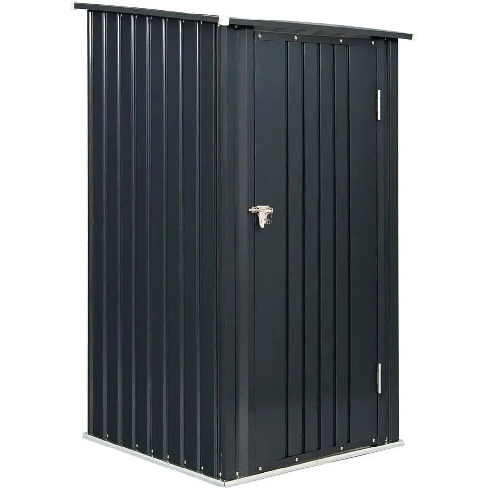 

Садовый сарай из стали 3х3 м с запираемой дверью - серый хозяйственный сарай для патио и газона