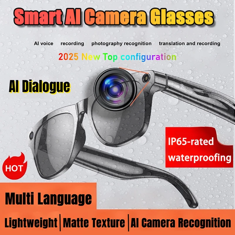 

4K HD AI умные очки многофункциональный Bluetooth вызов голосовой помощник управление умные спортивные носимые очки для камеры 2025