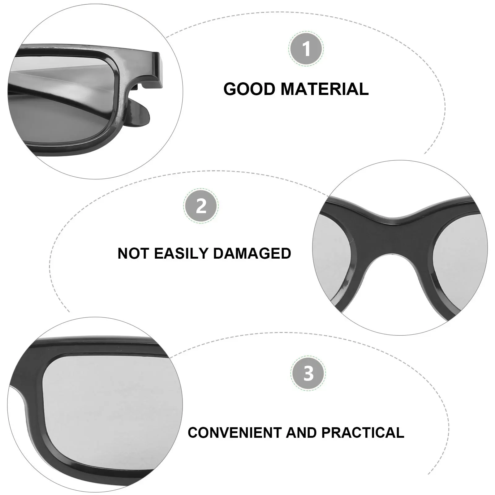 5Pairs 3D Glasses Adult Passive Circular Polarized Lens Movie Theater Video Glasses Polarizer for Watching Movies Gaming 3D