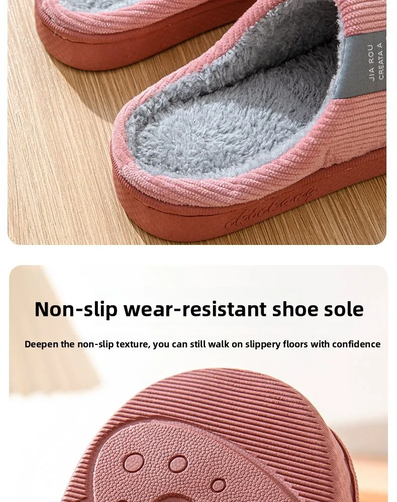 NEUE Damen- und Herren-Hausschuhe, Lässige Dicke Weiche Hausschuhe, Plüsch-Hausschuhe, Rutschfeste Thermo-Hausschuhe, Winter-Flachschuhe für Drinnen – Detail 8