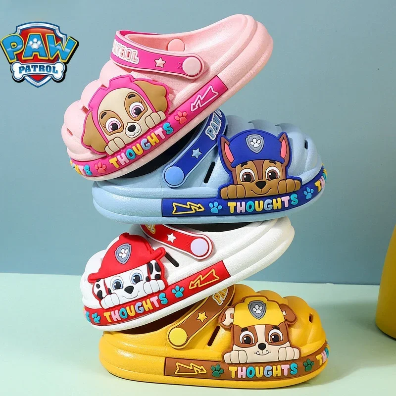 Genuine Paw Patrol Non-Slip Sandals Summer Kawaii Kids Beach Slippers Marshall Rubble Skye Rocky Slipper Soft Soled Shoes Gift