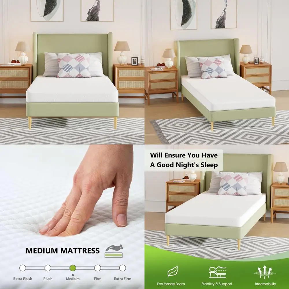 

Матрас из гелевой пены с эффектом памяти средней жесткости — уменьшающий давление Twin XL Bed-in-a-Box, сертифицированный матрас CertiPUR-US