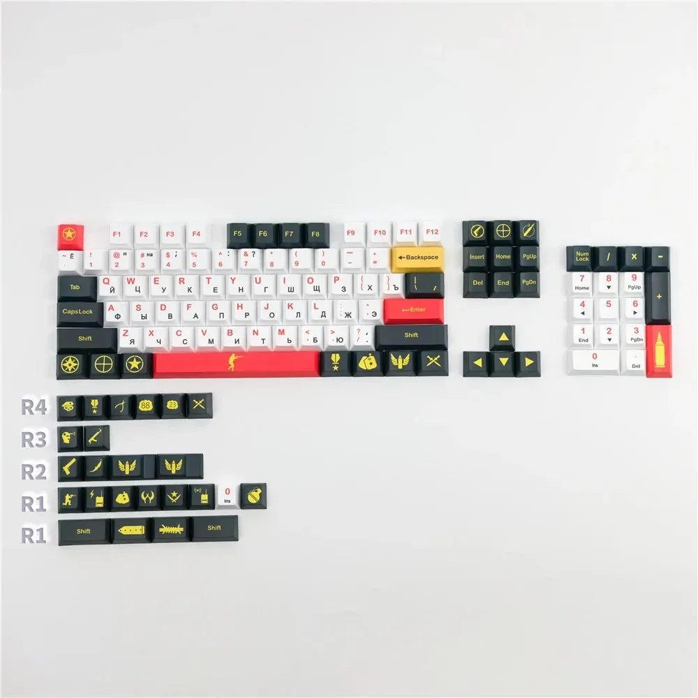 

Russian keycap PBT hot sublimation cherry high mechanical keyboard keys with a full set of additions