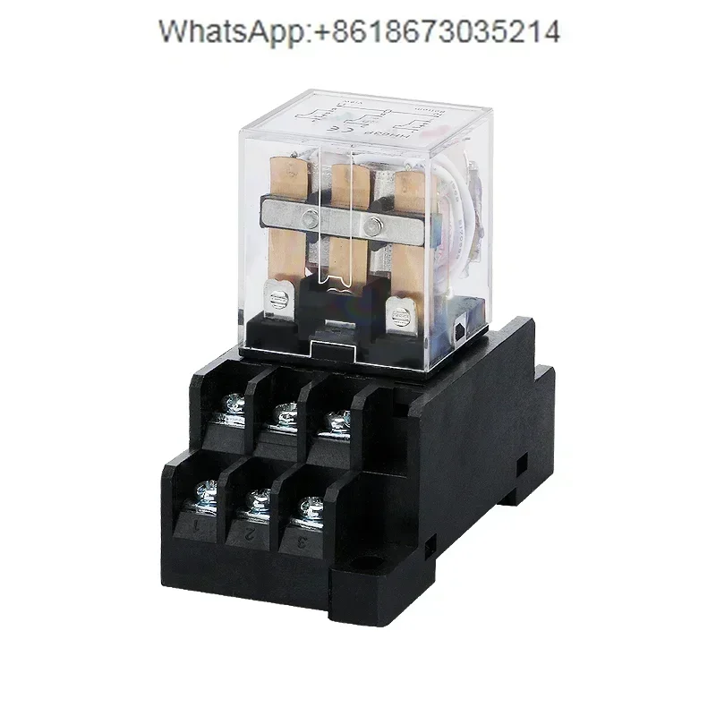 HH63P small electromagnetic intermediate relay 3 open and 3 closed DC24V12V AC 220V10A large 11 pins LY3NJ