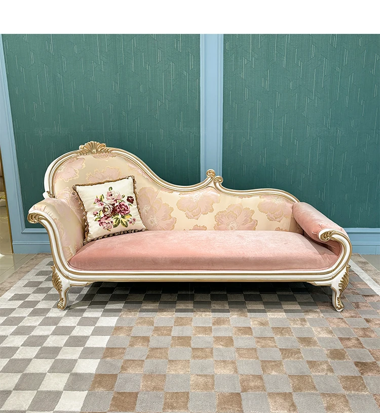 fabric chaise longue, E court beauty couch neoclassical embroidery recliner