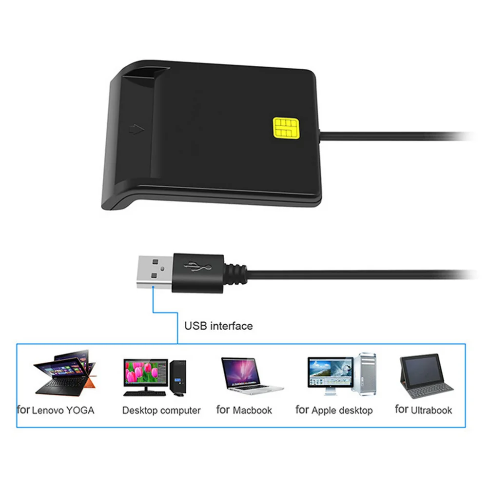 قارئ بطاقات ذكية USB جديد، عملية مستقرة، بساطة موثوقة لـ DNIE ATM CAC IC ID SIM Card Cloner Connector Windows