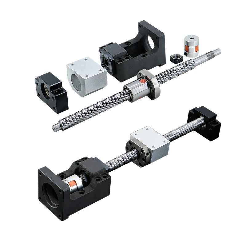 

250mm to 1450mm 16mm SFU1605 1610 Rolled Ball Screw With BF12 HM12 Motor Mount Bracket For Nema23 24 + Coupler For CNC Router