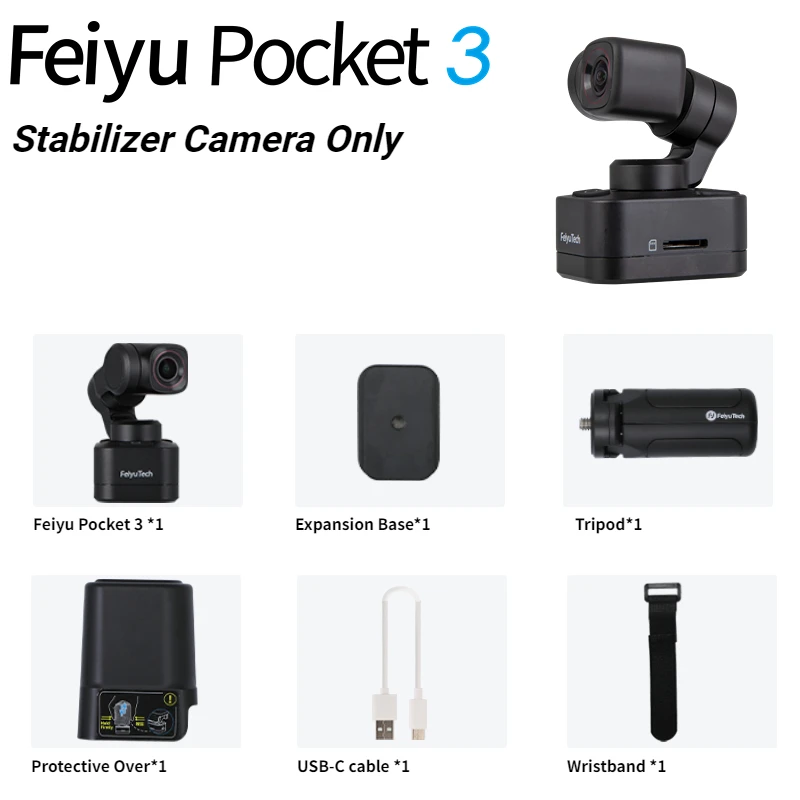 FeiyuTech Pocket 3 Handheld Wireless 3-Axis 4K60fps Gimbal Camera APP Wireless Image Transmission Magnetic Attach