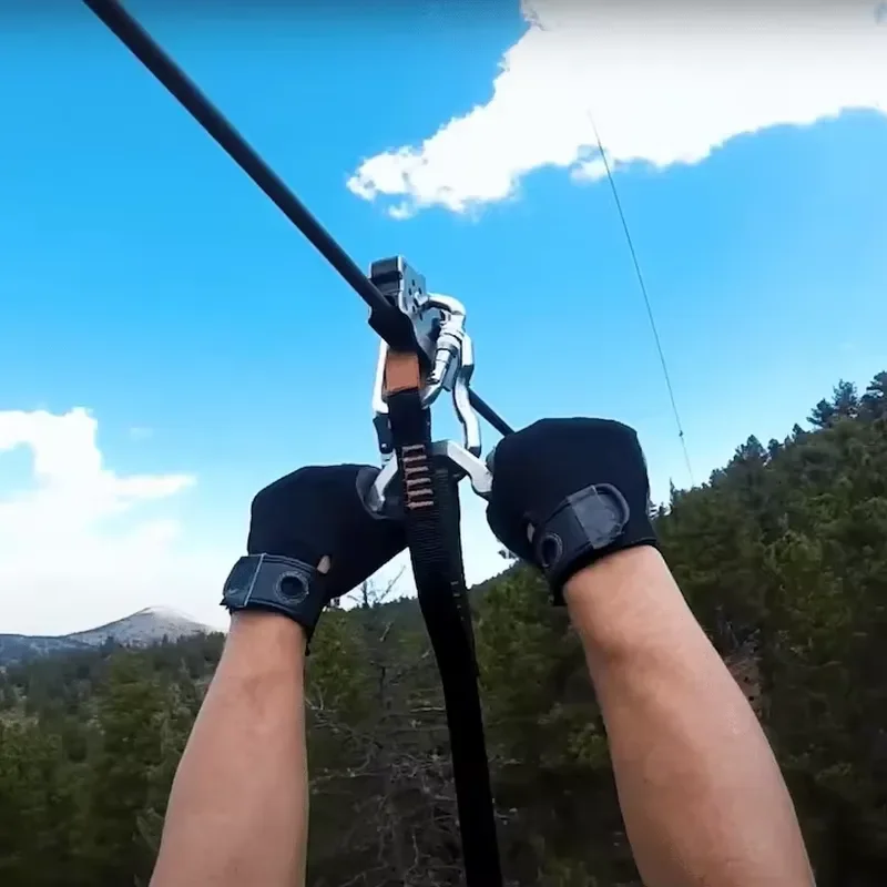 Customized Heavy Jungle Zip Line for Tourism Outdoor Adventure Sports Safety up to 350 Lbs Commercial Hand Guard