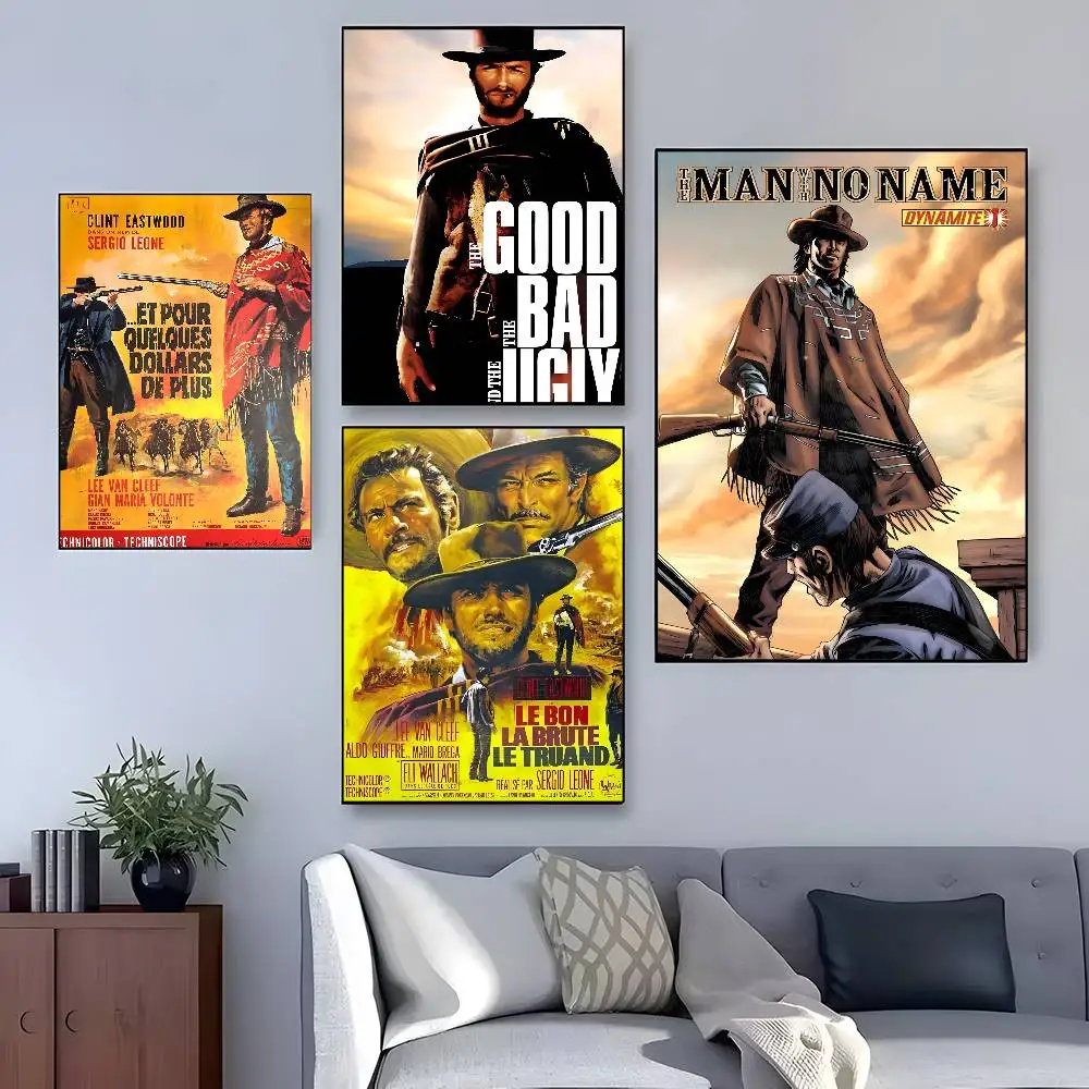 ملصق عتيق The Good The Bad and The Ugly Hero عالي الدقة لديكور المنزل جدار لاصق مقاوم للماء لغرفة المعيشة المنزلية وديكور جمالي
