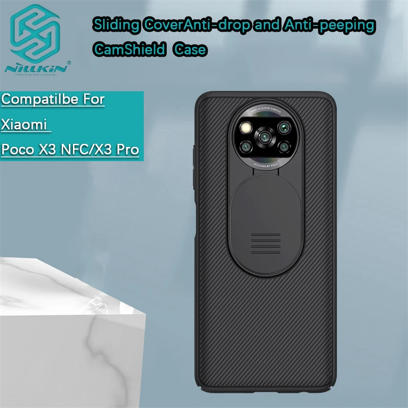 Dla Xiaomi 11 Lite NE/Mi 10 Pro/10T/Poco X3 NFC/X3 Pro/Civi 1S Nillkin CamShield Case etui na telefon etui ochronne PC tylna obudowa
