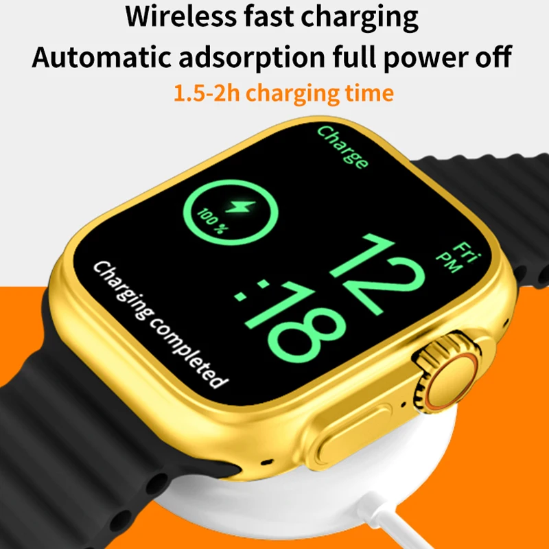 Luxury Golden Smart Watch Wireless Health Monitoring Waterproof Monitoring Full Screen Touch Wristwatch for Sport Smartwatch