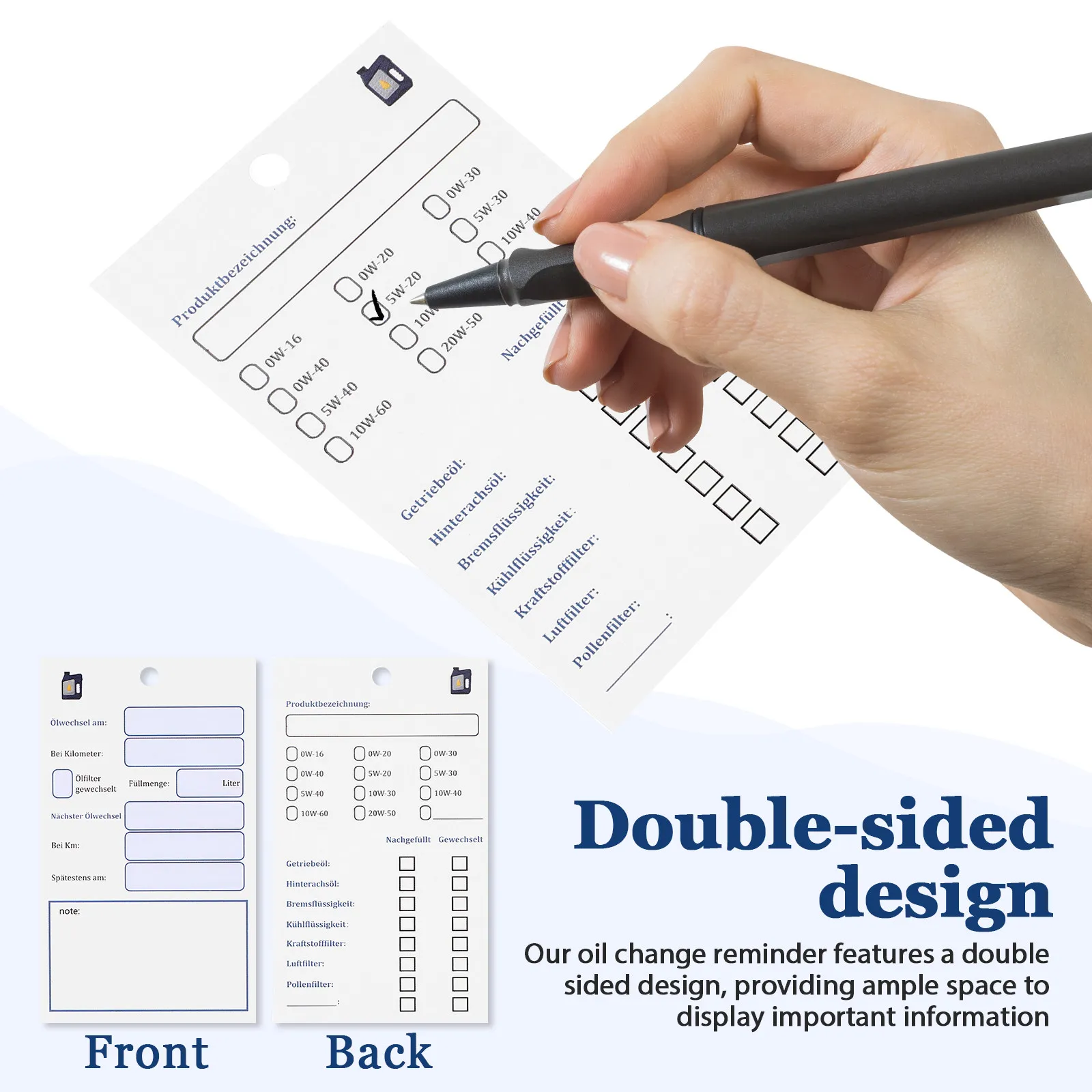 100pcs Oil Change Reminder Tags, Double-Sided Car Maintenance Labels for Service Schedule Tracking