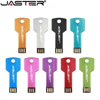 JASTER Metal key Shape USB 2.0 Flash Drives Pen Drives Waterproof Memory Stick Real Capacity U Disk 16GB 32GB 64GB USB stick 8GB