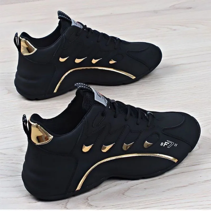 Zapatillas de deporte de cuero suave para Hombre, zapatos deportivos informales de alta calidad, ligeros, transpirables, planos, antideslizantes