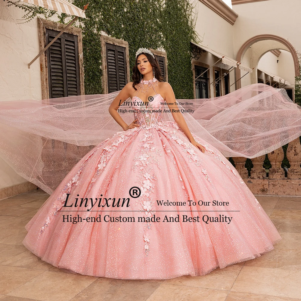 

Luxury Applique Quinceanera Dresses with Cloak Sweetheart Ball Gowns Birthday Party Ball Gowns Customized vestidos 15 años lila