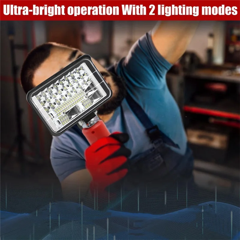 Luz de trabajo LED portátil A96I para batería de 12V, linterna ajustable de 7200LM 144W, luz de inundación alimentada por batería inalámbrica