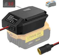 Step Down Converter for Dewalt 20V to12V Power Wheels Battery Adapter Cigarette Lighter DC 12V Buck Converter Regulator