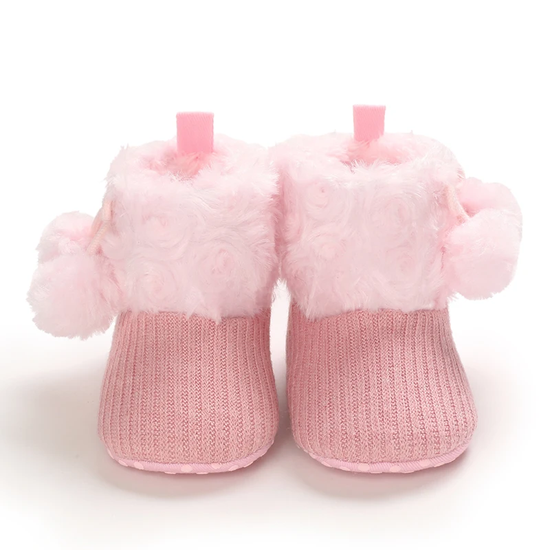 Autunno e inverno bambino peluche scarpe di cotone caldo spesso 0-18 mesi stivali antiscivolo comodi con suola morbida