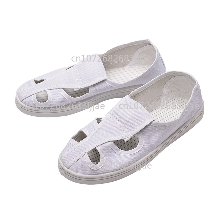 

H-3511 Canvas PVC Sole Anti-static Clean Room Shoes Lightweight Four Hole Reusable in Four Seasons - Summer Winter Autumn