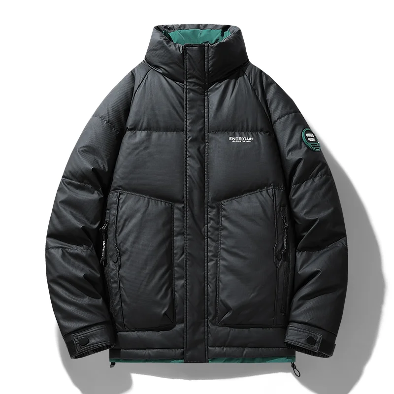 

Winter Mens Stand Collar Casual Parkas Fashion Brand Windproof Warm Overcoat Winter Warm Waterproof Pdown Jacket for Men Quality