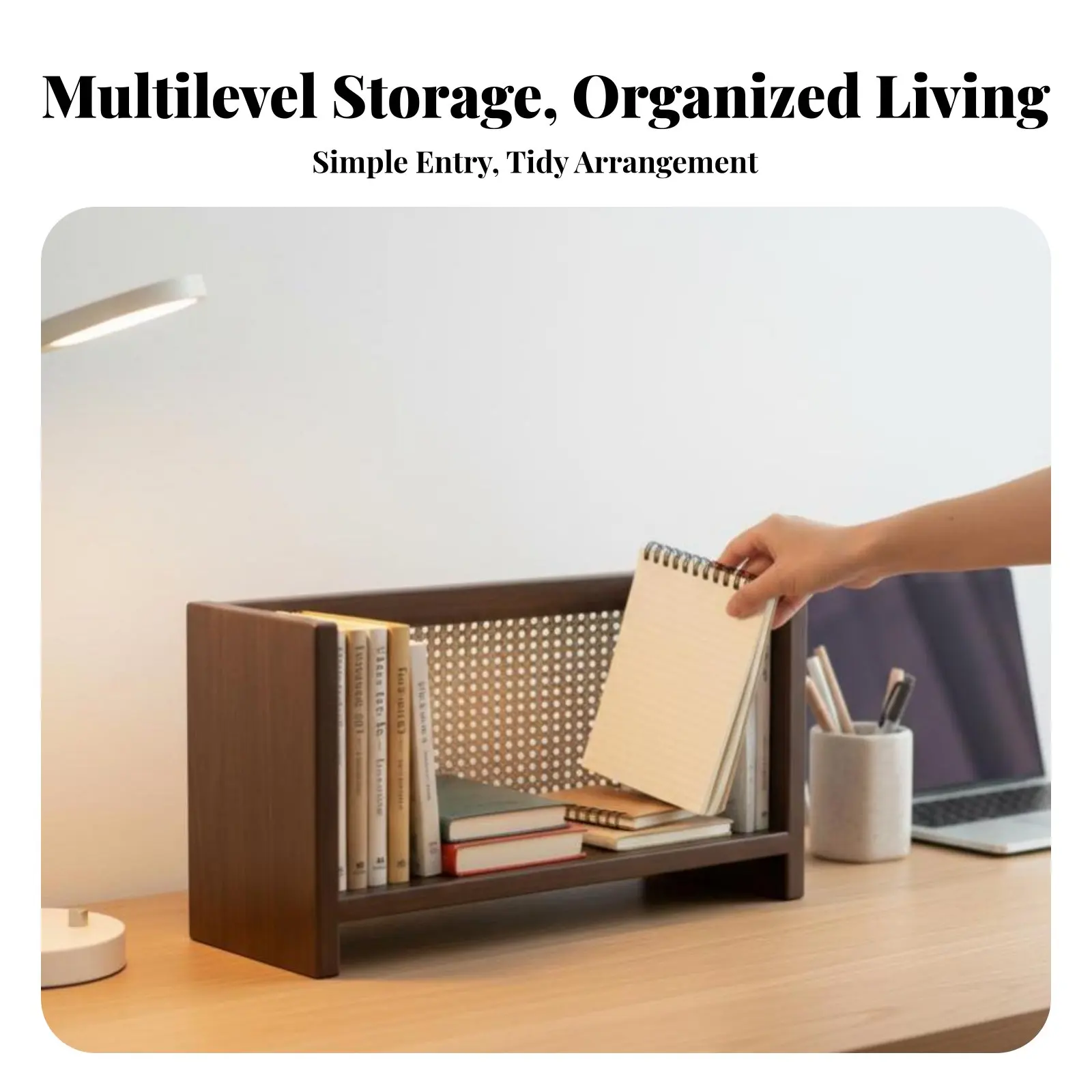 

Настольная многоярусная полка-органайзер для рабочего стола, прочная конструкция, простая сборка, для спальни