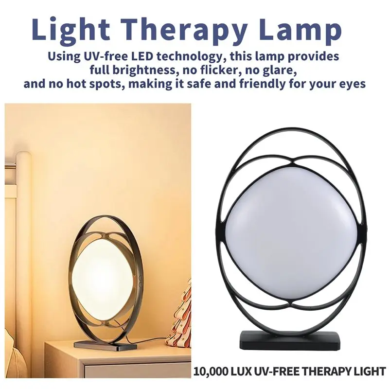 AA94-Light Therapy Lamp,10000 Lux UV-Free Therapy Light With 3 Color Temperatures, 5 Adjustable Brightness