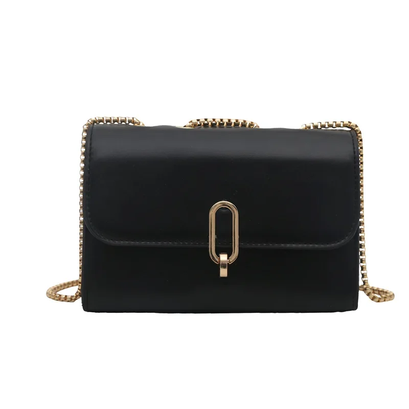 Textured small square bag fashionable solid color simple shoulder messenger bag