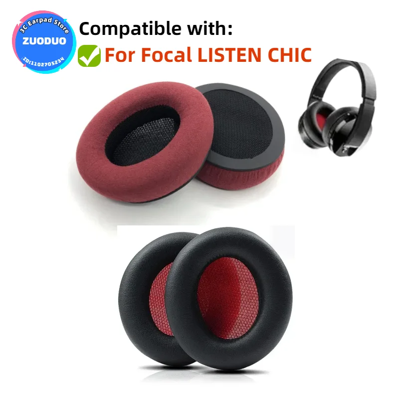 

1 Pair Replacement Ear Pads For Focal LISTEN CHIC Headphones Softer Protein Leather Earpads