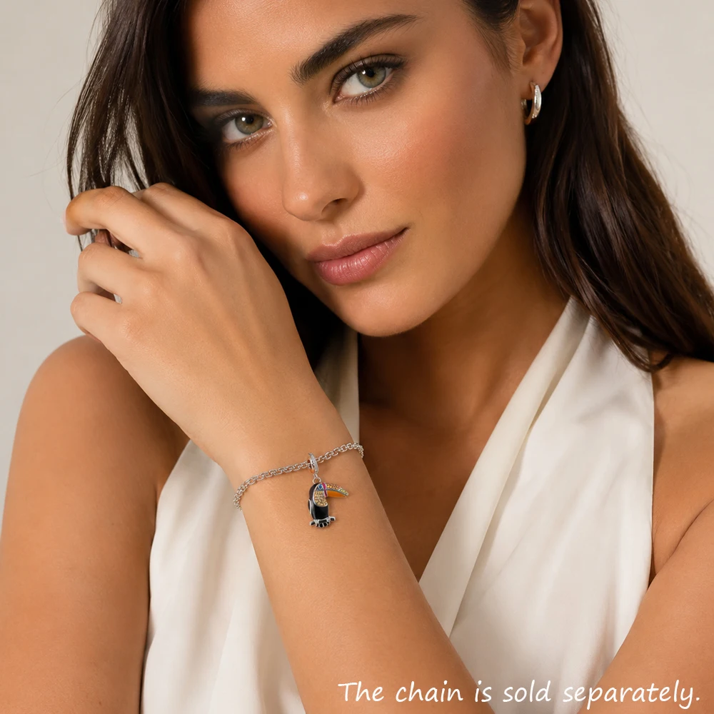 Colourful Touca Charms Pendant European Style Pure 925 Sterling Silver Cute Fashion Jewelry Club for Women & Men