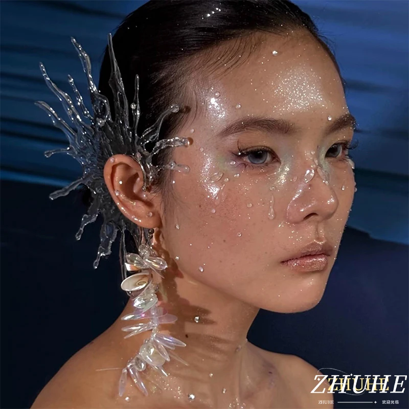 

Creative Liquid Splash Jewelry Accessories, Stylish Ear Cuff for Women and Men, Chic Resin Ear Jewelry for Street Style & Socia