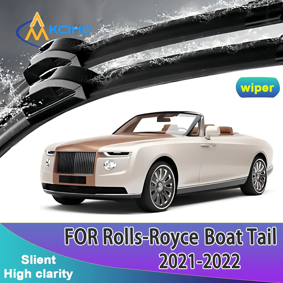 

2pcs Quality Front Wipers Silent Black Car Rain Brush Suitable for Rolls-Royce Boat Tail 2021-2022 Windshield Auto Wipers Blade