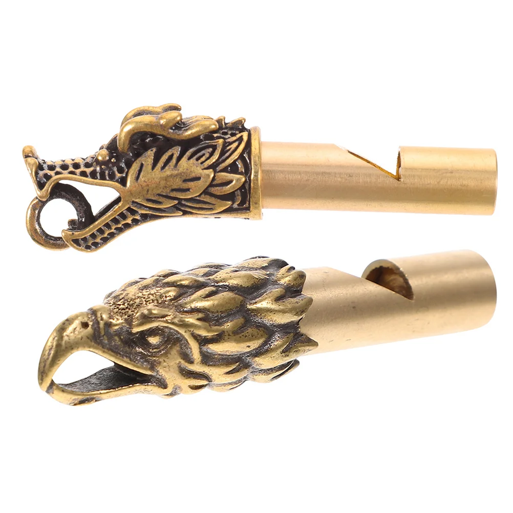 Mini llavero con silbato de cobre Adorable, sonido fuerte y nítido, silbato multifunción, colgante creativo, 2 uds.