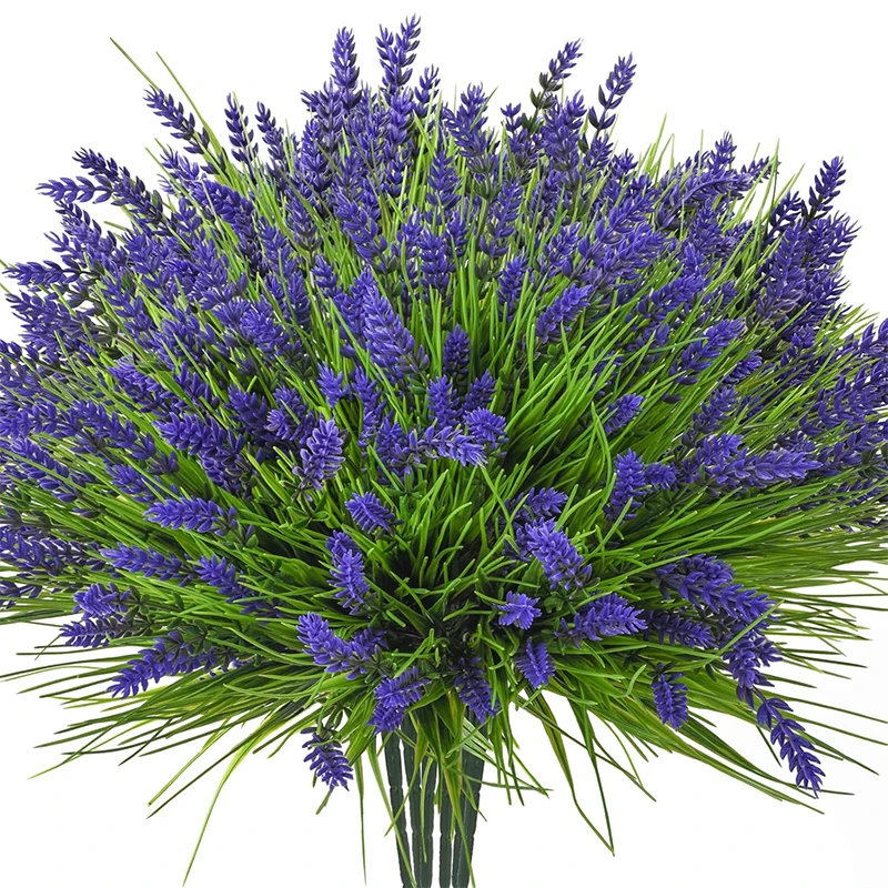

Artificial Plastic Lavender Bouquet 35cm Fake Flowers for Home Room Decor Garden Wedding Decor Outdoor Vase Flower Arrangement