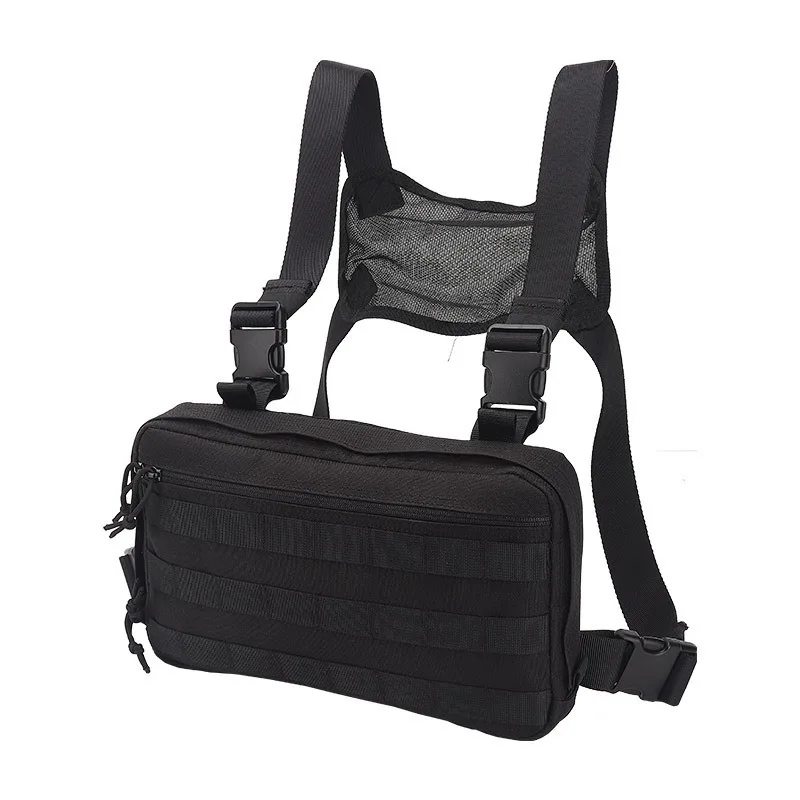 

Outdoor Tactical Multi-functional Chest Hanging Belly Pocket Bag, Military Fan Training Double Shoulder Chest Vest Backpack