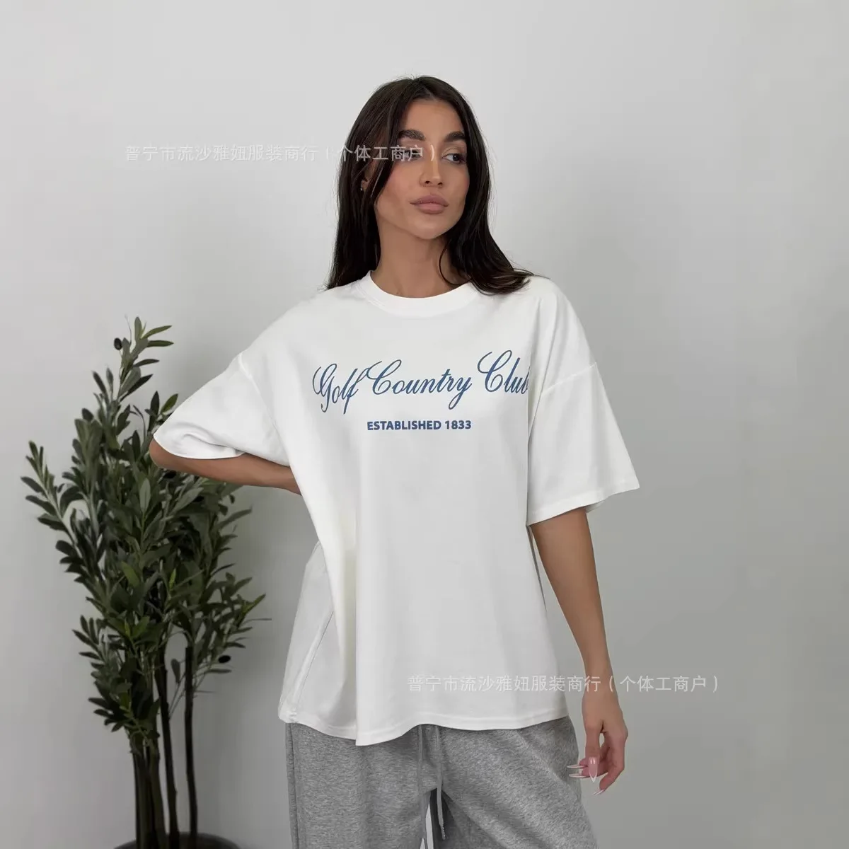 Premium Soft Cotton Golf Club Print T-Shirt – Women's Oversized Preppy Graphic Tee Sweet Young Lady Fashion Sports Streetwear