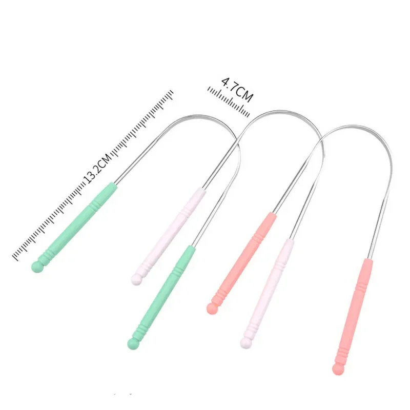 1PCS Stainless Steel Tongue Scraper Oral Tongue Cleaner Brush Tongue Toothbrush Oral Hygiene Tounge Scrapers Raspador De Lengua