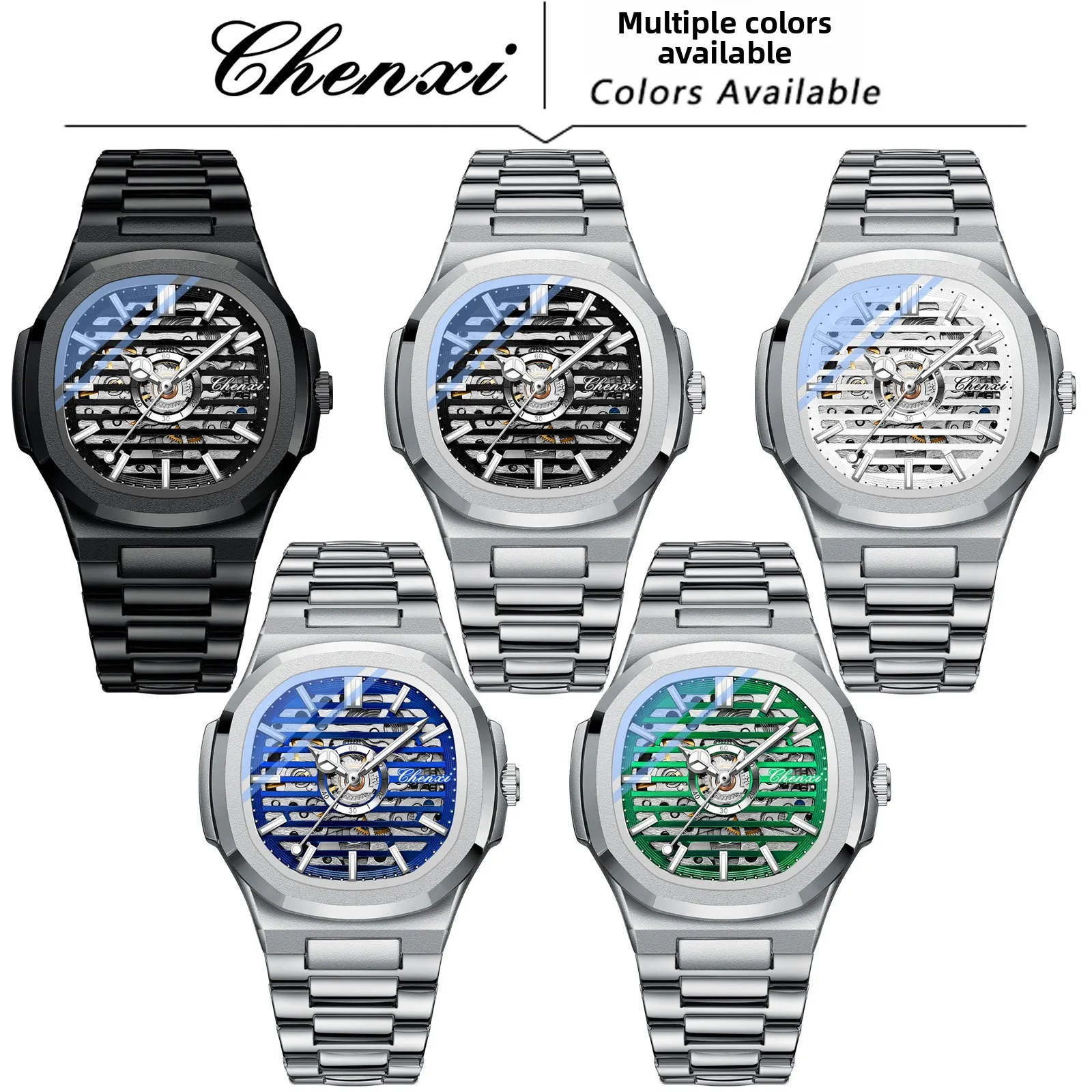 

Новые модные автоматические механические часы класса люкс для мужчин, водонепроницаемые, светящиеся в темноте