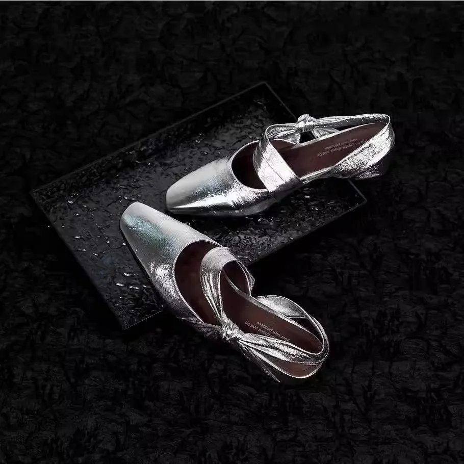 

Elegant Women Heeled Sandals Luxury Woman Shoes Shallow Slingback Slippers Fashion Slides Party New Mujer Zapatos Comfortable