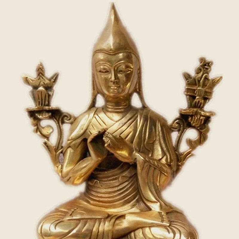 

Tibetan Buddhism Handmade Brass Statue tsongkhapa Buddha