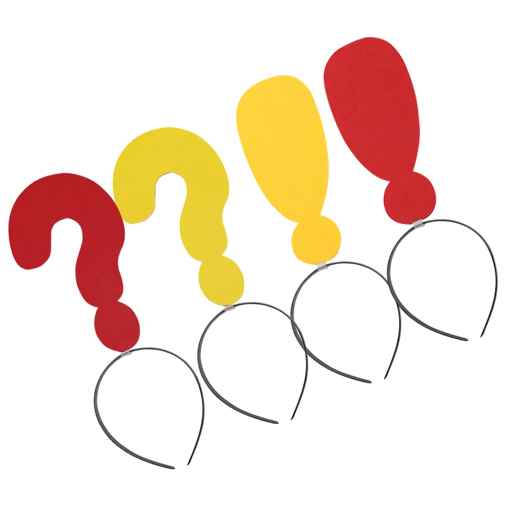 

4Pcs Funny Arrow Hair Hoop Question Exclamation Mark Headband Birthday Wedding Party Cosplay Decoration Funny Hair Hoop