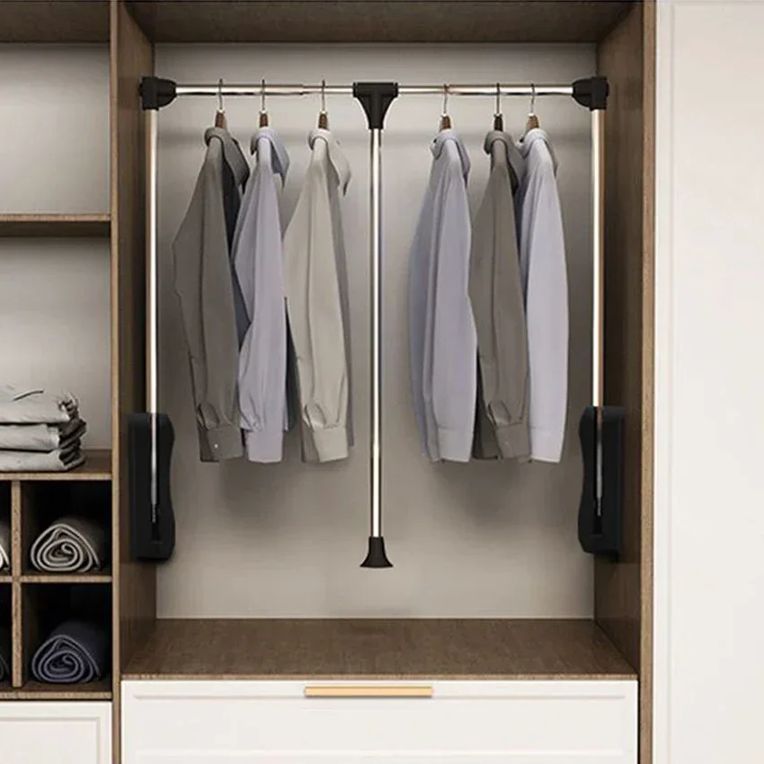 

Wardrobe Lifting Clothes Rail Clothes Hanger Damping Buffer Hanger Wardrobe Multifunctional Hardware Rod Load-bearing 12kg