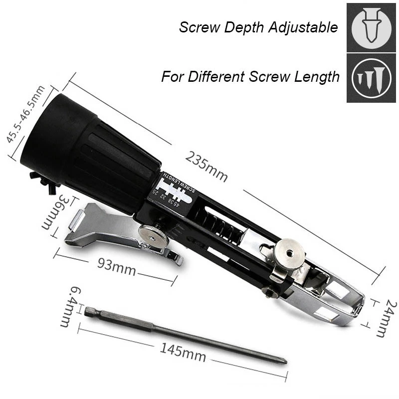 The New Electric Screw Gun Tool Cordless Drill Screw Has Adjustable Length And Depth For Easy Woodworking