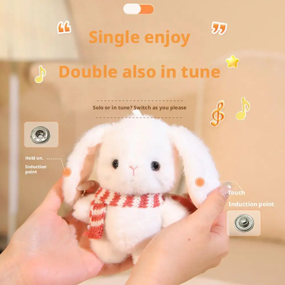 الكلب ألعاب من نسيج مخملي قلادة تيدي الكلب دمية البيانو الحسي لطيف أفخم أرنب Kawaii حقيبة مفتاح لطيف جرو الدمى سيارة ديكور هدية #5