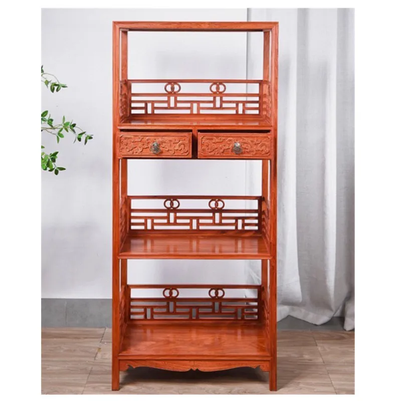 Ming-style furniture study shelf shelf bookcase floor storage tea