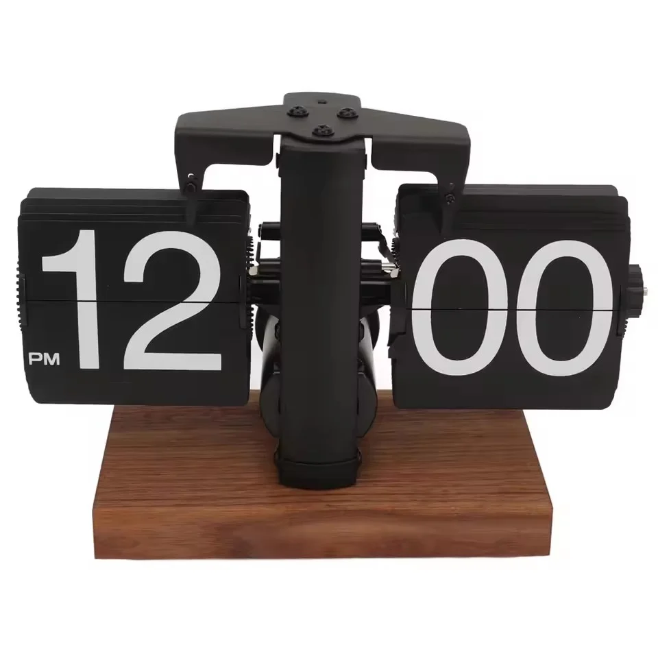 

Household Minimalist Portable Automatic Page Turning Clock Retro Nordic Style Desktop Mechanical Page Turning Clock